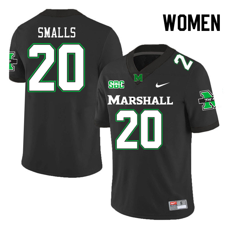 Women #20 Elijah Smalls Marshall Thundering Herd SBC Conference College Football Jerseys Stitched-Bl